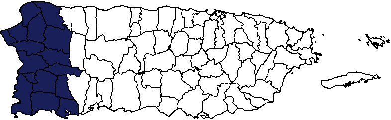 Mapa Área Oeste Puerto Rico